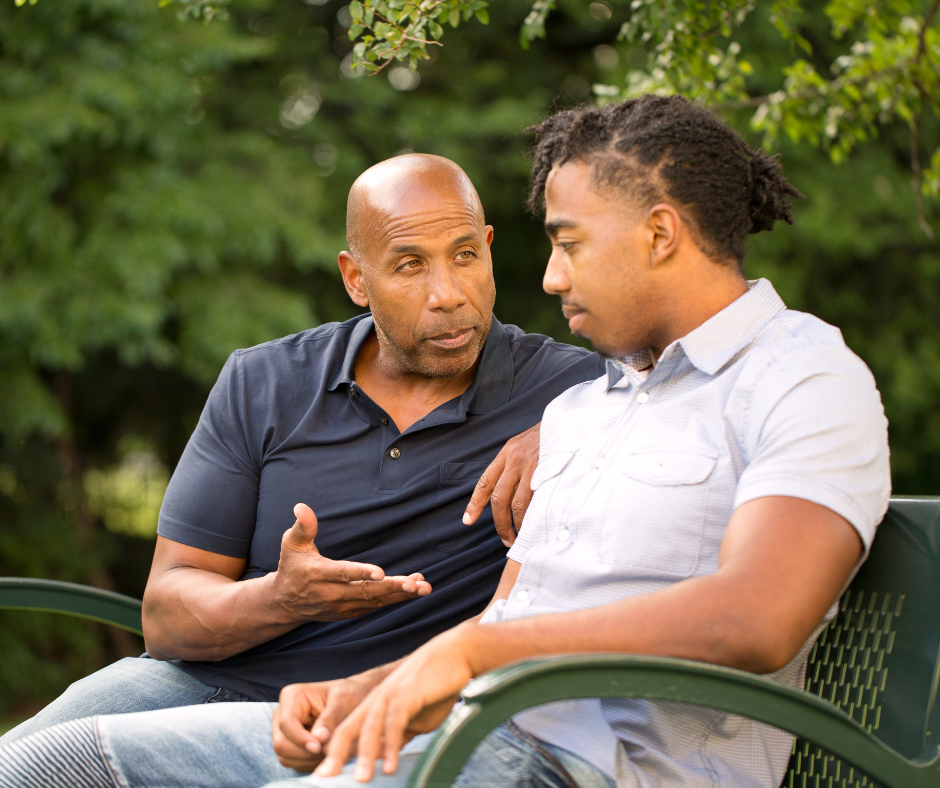 Father with adult son with autism