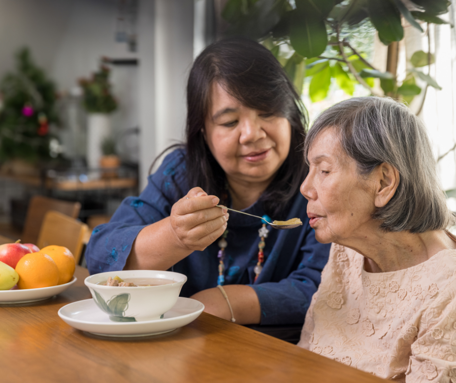 caregiver feeding client