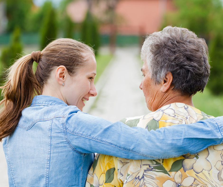 young caregiver and senior citizen